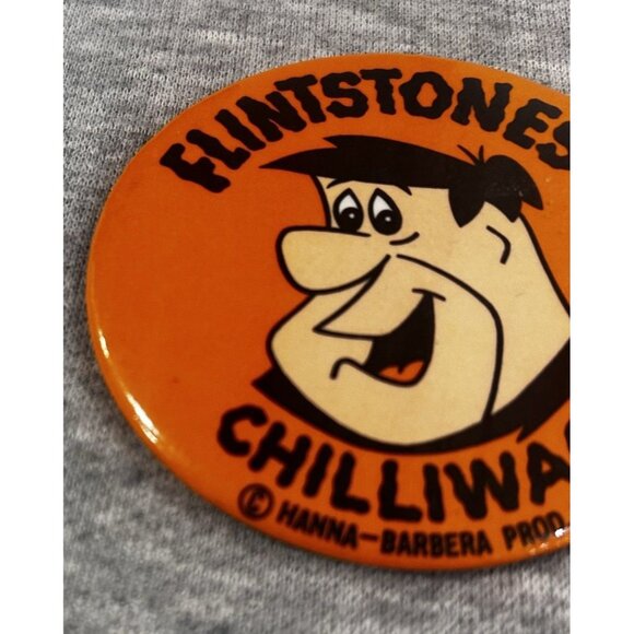 1975 Hanna Barbera Flintstones Chilliwack BC British Columbia Pinback Pin - Picture 2 of 5